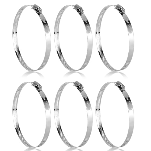 Image of 6 x 141-165mm 304SS Adjustable Hose Clips for Pipes