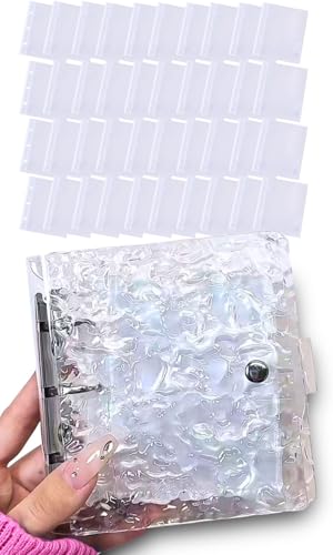 Edges42 シール帳 女の子 透明 シールバインダー 手帳 コラージュノート アクスタファイル (クリアー40枚入)（Amazon）