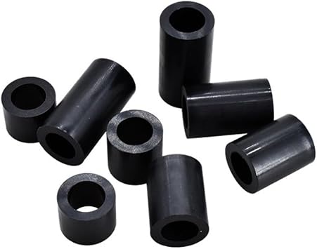 50 Pcs ABS Plastic Round Spacer - M5 Black Standoff Washers ABS Insulating Spacers Cylindrical Unhreaded Washer, M5 9 12mm