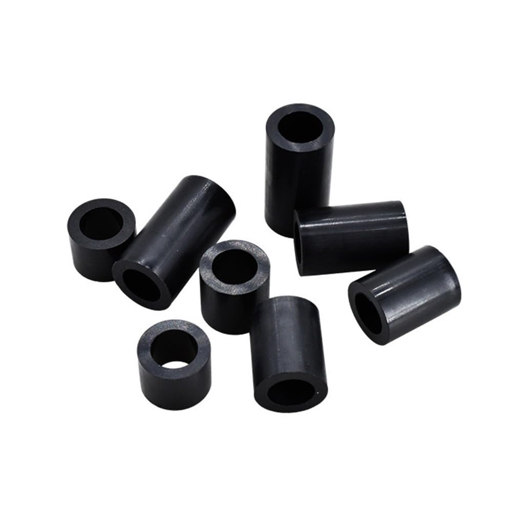 BAVALIN 20 Pcs ABS Kunststoff Runder Abstandshalter - M8 Schwarz Distanzhülsen Isolierung Distanzscheiben Ohne Gewinde Distanzstücke Unterlegscheiben für Schrauben, M8×14×20mm