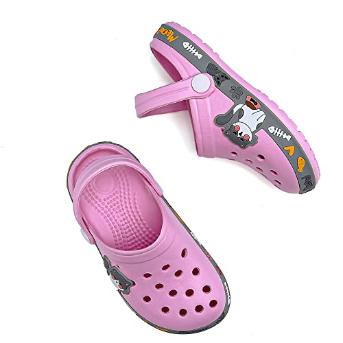 Xpkws Kids Clogs Boys Girls Garden Shoes Unisex-Child Cartoon Slide Sandals With Pivoting Heel Straps (Light Pink, 11.5 Little Kid / 29) #TOP5