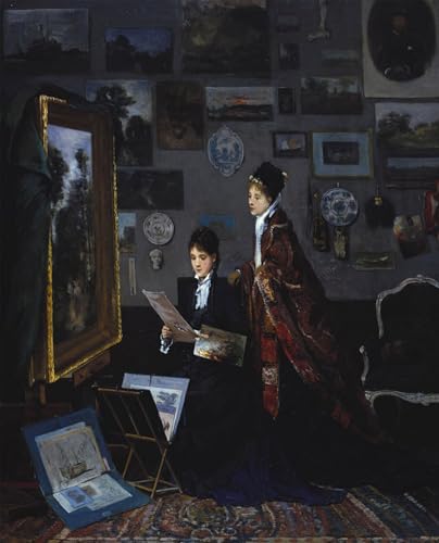 Lienzo de Alfred Emile Stevens ZHAOSHAN para decorar un salón elegante y rincón de lectura