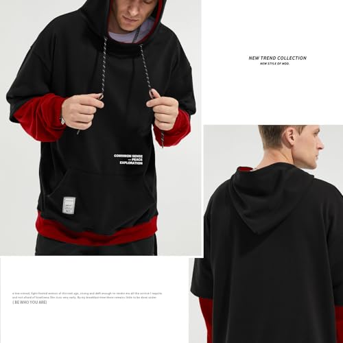 Image of Men's Hoodies Pullover Hooded Sweatshirt Top Blouse Casual Hoody with Pocket