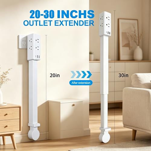 Extensión eléctrica con 6 tomas y 3 puertos USB, rotativa 360°, para dormitorio, sala u oficina miniatura 2
