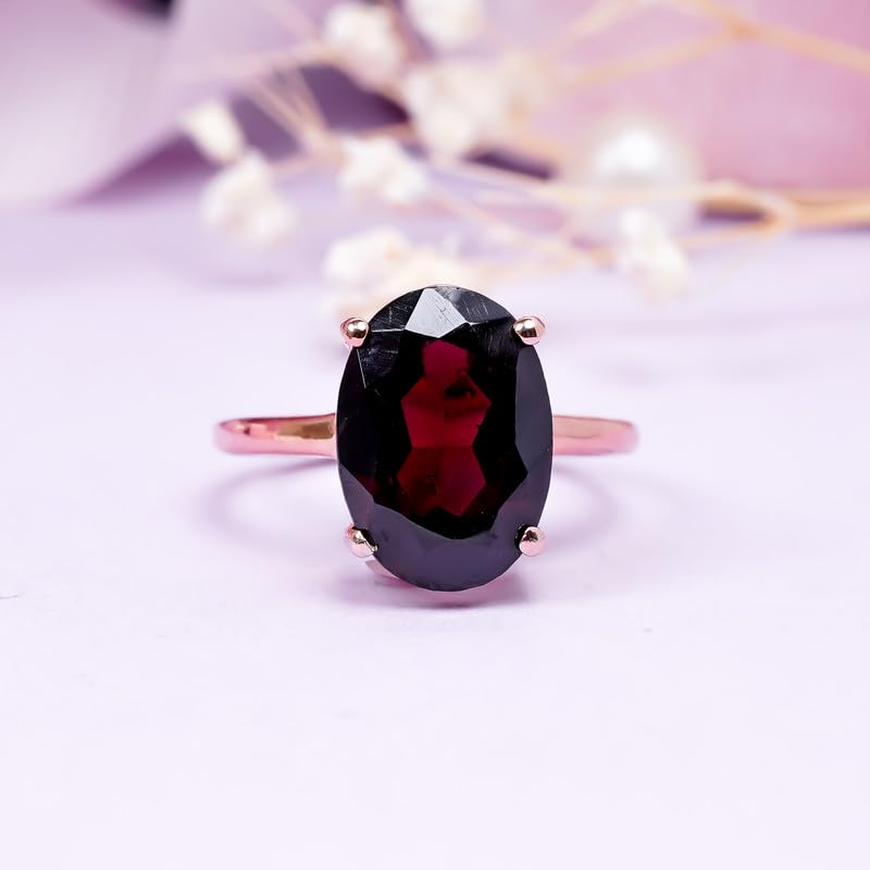 Bague grenat pierre de naissance en argent et or jaune cadeau idéal