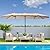 Caprihom 15ft Double Sided Patio Umbrellas with Base Included, Outdoor Large Rectangle Market Umbrella with Crank Handle, for Lawn Garden, Khaki
