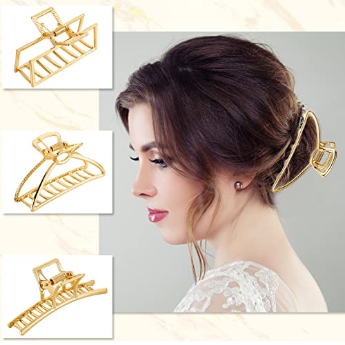 6 Pcs Metal Hair Claw Clips Mini Gold Hair Clamps Large Nonslip Hair Clips Banana Hair Styling Accessories Catch Hair Barrettes For Women, 2 Sizes #TOP3