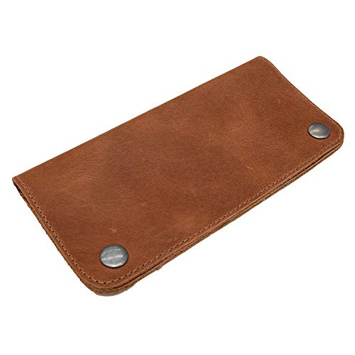 Hide & Drink, Double Snap Folio Wallet Handmade from Full Grain Leather (Single Malt Mahogany)
