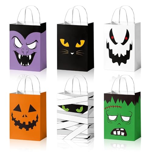 24 Pieces Halloween Gothic Pumpkin Ghost Candy Bags Spooky Treat