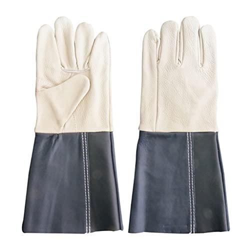 Gants de soudage longs anti-chaleur en cuir de vache première couche