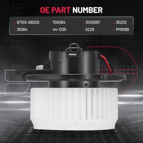 Image of BDFHYK AC Heater Blower Motor Fan 700064 Compatible with Toyota 1998-2003 Sienna Front with Fan Cage,HVAC Blower Motor Assembly Replacement for 87103-08020 3010097 35202 35364 44-1335 5229 PM9189