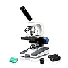 Parco Scientific PBC-505SLRC Monocular Elementary Level Compound Microscope, 10x WF & 25x WF Eyepiece, 40x1000x Magnification, Brightfield LED Illumination, Mechanical Stage, Rechargeable Battery