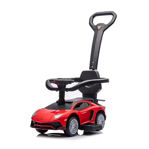 Lamborghini 3-in-1 Ride-On Toy for Kids - Music, Light, Storage, Quality Wheels, Comfort Seat - Ideal for Children Aged 3+ (Red)