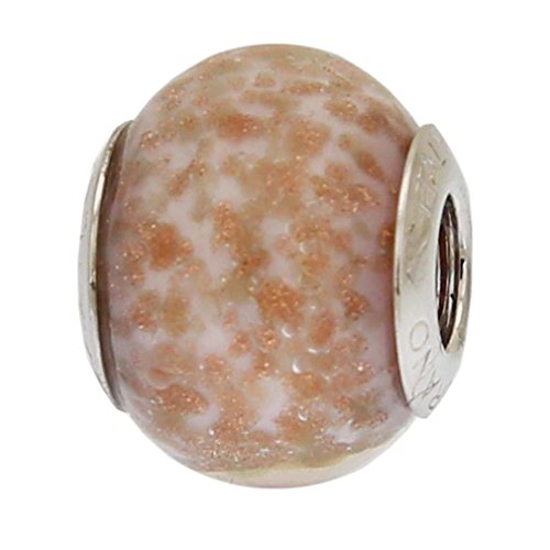 Abalorio de cristal de Murano rosa plata de ley el regalo romántico para aniversarios