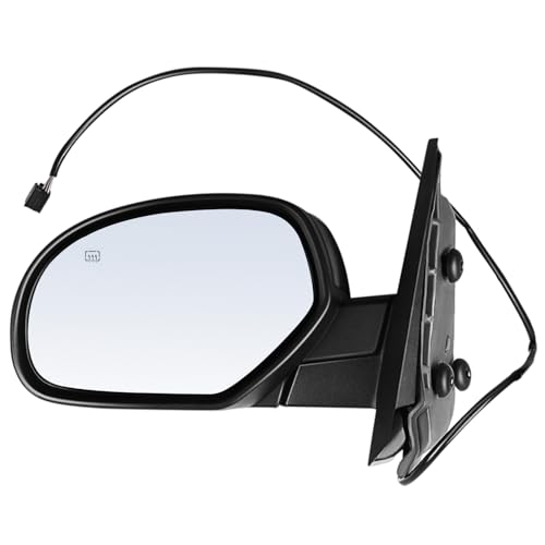 ECCPP Side View Mirror Replacement Fit for 2007-2013 For Chevy Avalanche 1500 2008-2013 For GMC Sierra 1500 Black Power Heated Driver Side Mirror