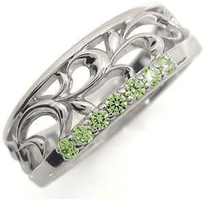 Amazon プレジュール プラチナ ペリドット リング メンズリング 唐草 指輪リングサイズ22号 リング 通販