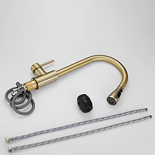 Robinet de cuisine avec douchette extractible pour évier moderne gris - 7