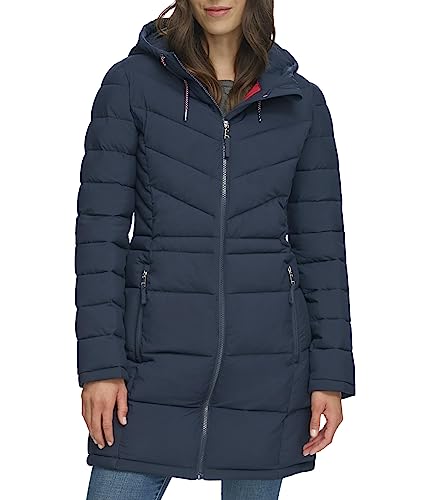 Tommy Hilfiger Zip-Up Packable Long Jacket Navy SM (US 4-6) at