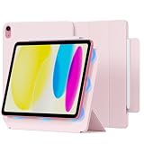 ベルモンド 新型 iPad 11 無印 (A16 2025年) / 10.9 無印 (第10世代 2022年) 用 ケース マグネット 磁気吸着 スマート カバー ペン収納 薄型 軽量 B1569#4 グレイッシュピンク