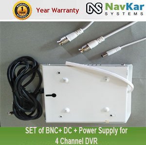 NAVKAR SYSTEMS Set of Required Connectors(BNC + DC) & PowerSupply for Set of Four CCTV Camera