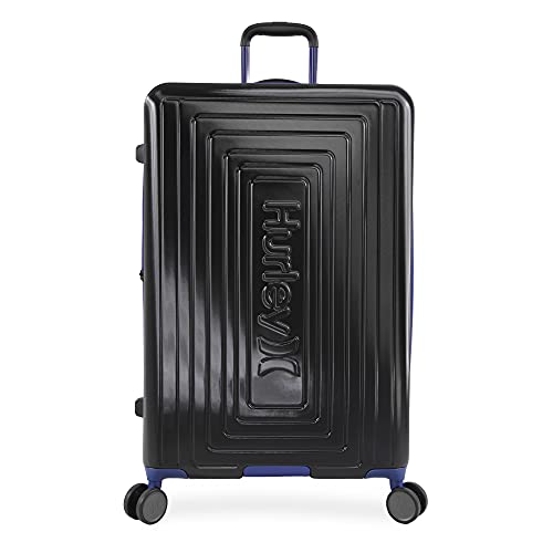 Hurley Suki Hardside Spinner Luggage, Black/Blue, 29" Check in2