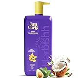 Herbishh Just Curls Deep Conditioner for Curly & Wavy Hair – 500ml – Vegan Formula with Avocado & Coconut Oil – Hydrates, Detangles & Restores Dry, Damaged Curls – Frizz Control & Curl Definition