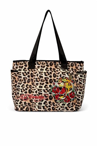 Bolso Tote con Logo de Mujer ED Hardy Wild Rose Leopard miniatura 1