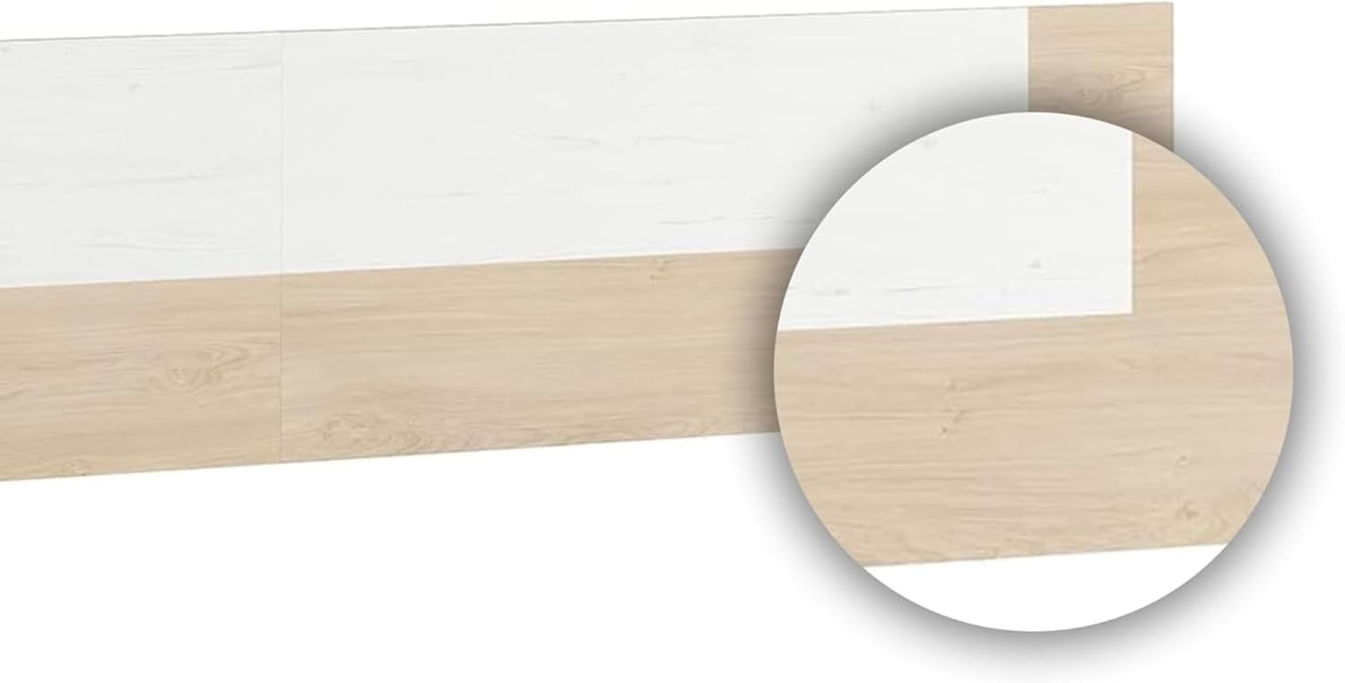 Meyvaser Cabecero Cama 150 Blanco y Cambria – Estilo Nórdico Minimalista, 160x45x1.6 cm, Cabecero de Pared para Camas 140/150/160, Fácil Montaje