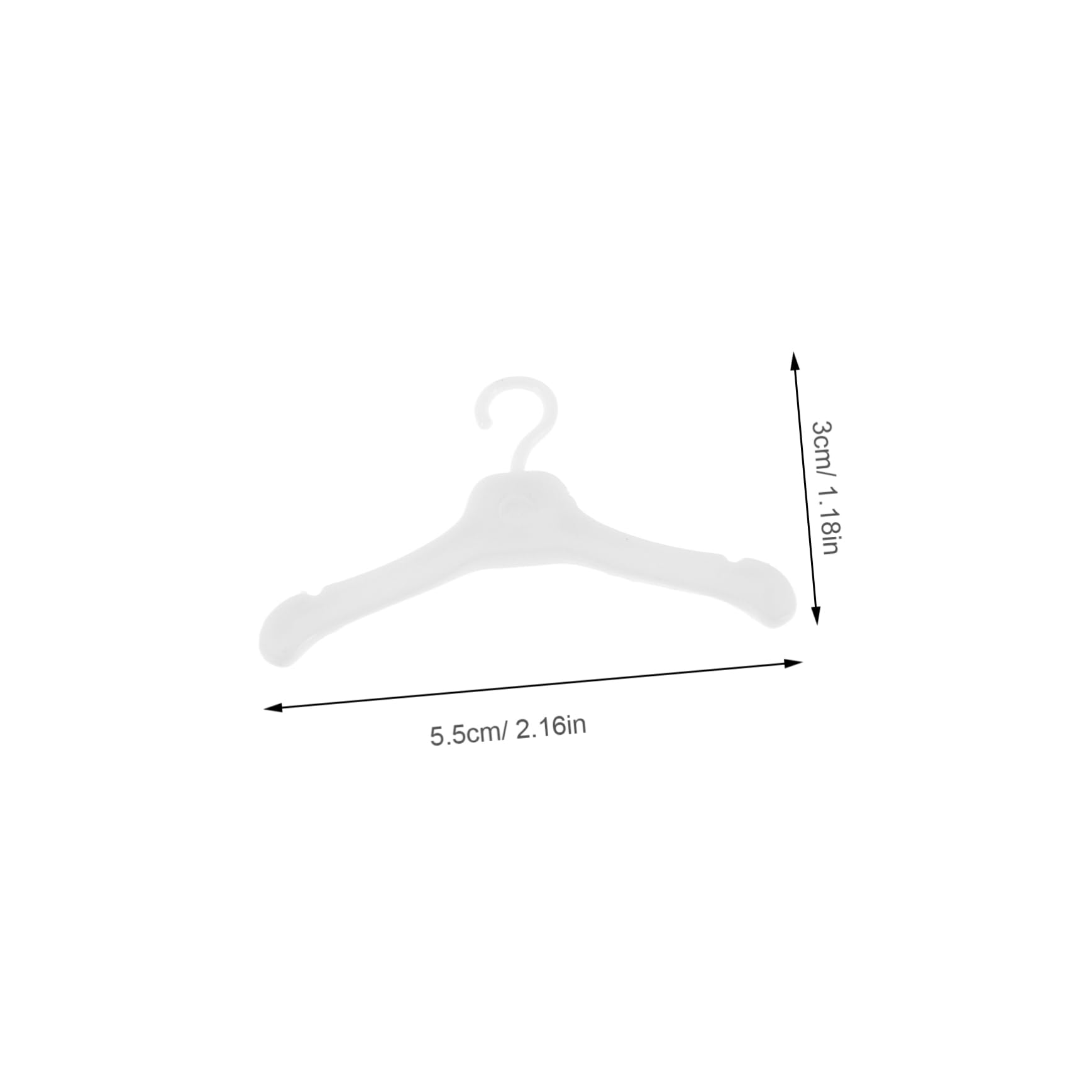 Abaodam 50Pcs Doll Clothes Hangers Miniature Plastic Hangers for Organizing Doll Outfits Lightweight Closet Storage Accessories for Dollhouse Decoration and Display