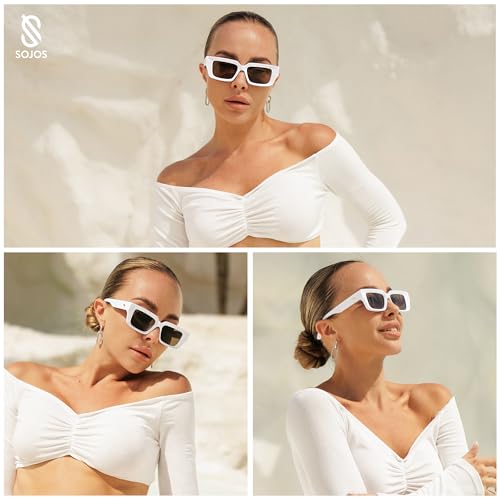 SOJOS Polarized Sunglasses Womens Men Trendy Square Small Y2K Designer Shades SJ23232
