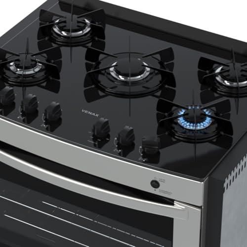 Fogao A Gas De Embutir Gaudi Prisma Vitreo Bl 5q Inox Gas Glp - Imagem 5