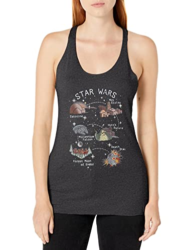Camiseta Star Wars mujer XXL de tirantes gris oscuro estilo racerback