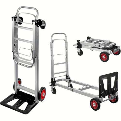 Carretilla de aluminio resistente con ruedas de goma miniatura 1