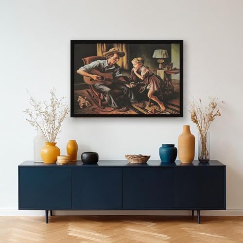 The Music Lesson Thomas Benton impression sur toile salon et bureau - 5