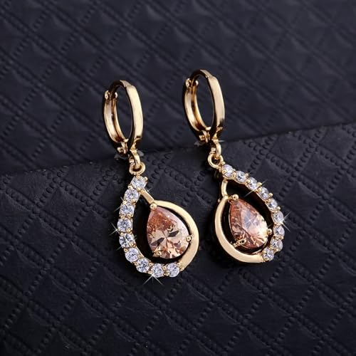 Pendientes de oro de 9k antialérgicos ligeros de moissanita 4