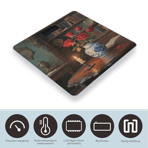 Báscula digital de baño con pantalla LED y vidrio templado miniatura 3