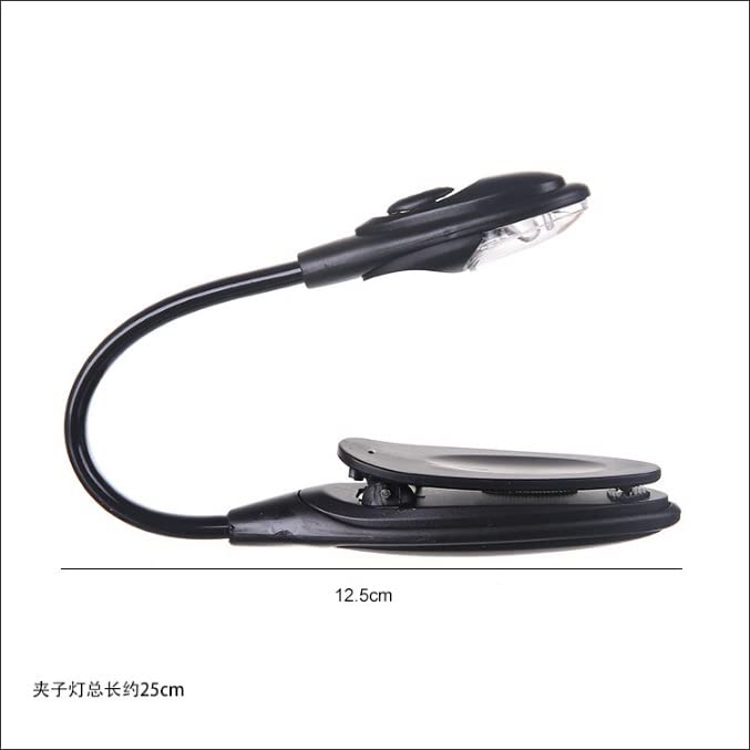 Image of Black Book Lamp Mini Clip On Bendable Travel Bedroom Clamp Dorm Reading Light Book Lights Novelty Lighting,Lighting and Ceiling Fans