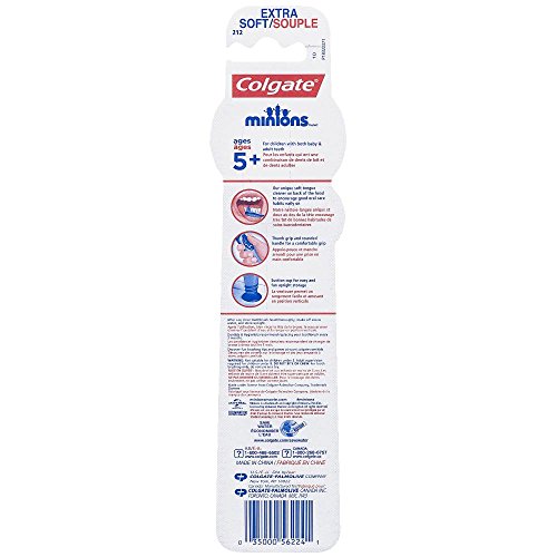 Colgate Kids , Minions, Extra Soft Toothbrush With Suction Cup, 2 Pack #TOP1