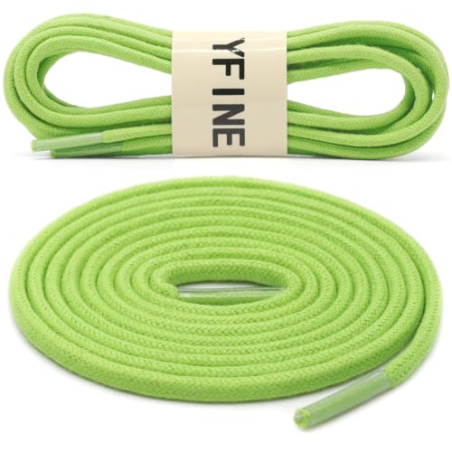 Image of YFINE Waxed Round Shoe Laces: 2 Pairs Oxford Shoelaces for Dress Shoes Boot | 4mm Thick, 20 Colors, 24 inch-71 inch, for Business Footwear, Chukka Boots, Men & Women