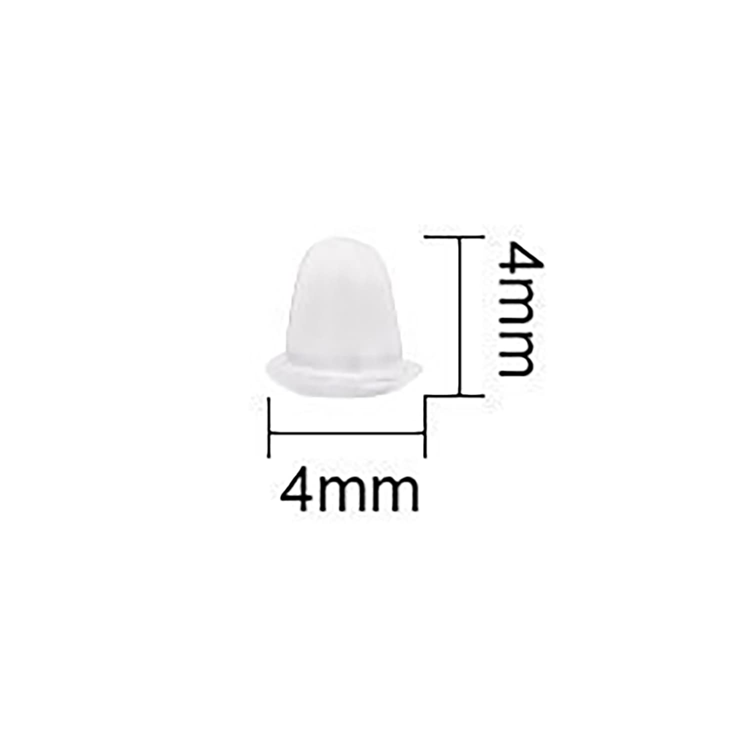 Silikonowe zapięcie do kolczyków (500 sztuk, rozmiar 4 x 4 mm)