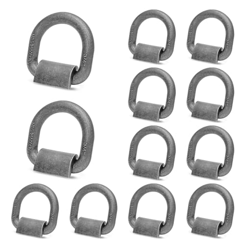 Image of Grandroad auto 12 Pack Weld-On Forged D Ring, Heavy Duty 3 /4 inch D-Ring Trailer Tie Down Anchor with MBS:26,500 lbs for Trailer, Truck Cargo, RV, ATV Tiedowns, Farm Applications and More.