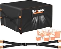 Enzeno New Upgrade Garden Furniture Set Covers Waterproof,500D Heavy Duty Oxford cloth Outdoor Furniture Covers,Wider Vents for Patio Chair and Table Rattan Sofa 250x250x90cm Rectangular