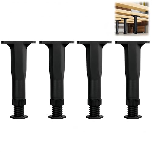 Gambe di supporto regolabili per letto, multiuso, per telaio letto, divano, cassettiera, piedini in plastica PP resistente con tecnologia anti-cedimento (set da 4) (gamma regolabile 19,5-37,5 cm)