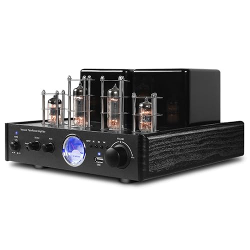 XDTKJDZ Stereo Hybrid Tube Amplifier, Audio Amplifier, Home Audio Desktop Stereo Vacuum, W/ 4 Vacuum Tubes, Optical Fiber/coaxial, for Audiophile Music, Home Theater & Gaming