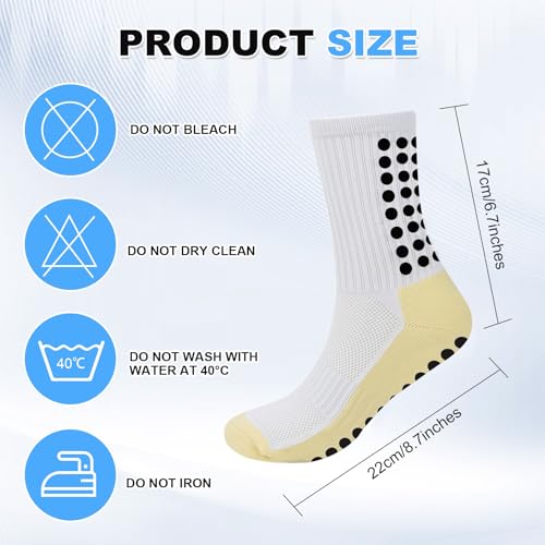 16 Pairs Grip Soccer Socks for Men Non Slip Sock with Anti Slip Grip Pads2