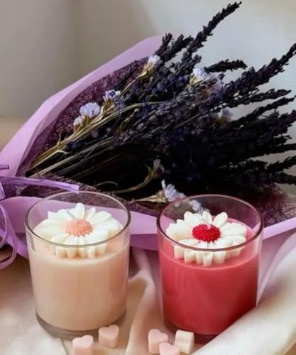 Bougies parfumées marguerite en pot de verre le cadeau idéal pour toutes les fêtes