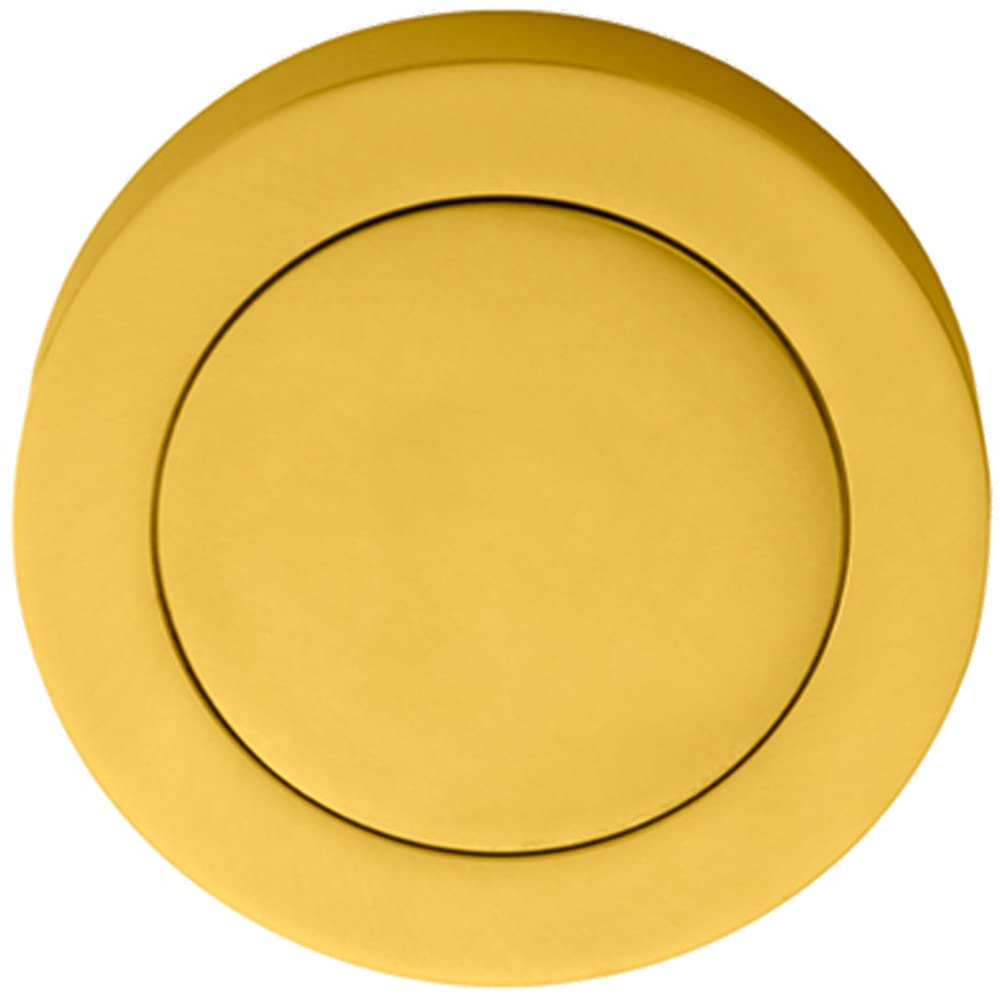 51mm Polished Brass Blank Escutcheon - Concealed Fix Rose - Modern Keyhole Cover | Door Keyhole Cylinder Plate Cover - for Use with Lever on Rose Door Handles - Door Fixing Hardware