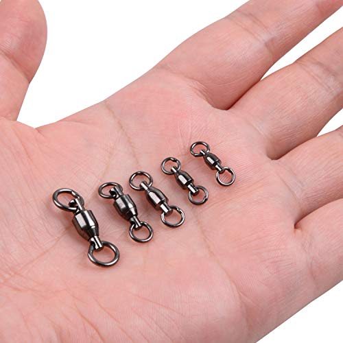 Ball Bearing Swivels Fishing, 25Pcs Barrel Swivels Fishing Tackle Stainless Steel Welding Rings High Strength Saltwater Fishing Swivels Connectors (Size6 260Lbs, 25 Pcs) #TOP6