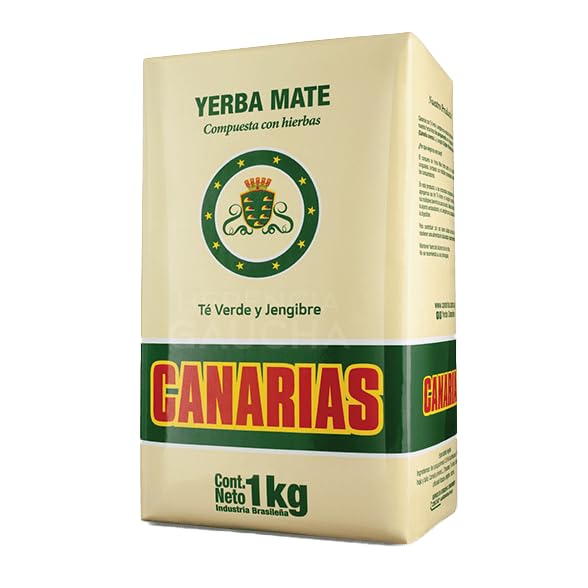HERENCIA GAUCHA | Yerba Mate Canarias Té Verde y Jengibre, Paquete x 1 Kg