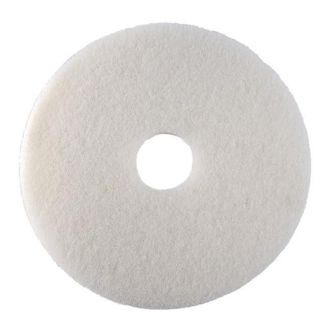 JaniSource Super High White Polishing Floor Pad, 12-Inch Dia (Case of 5)